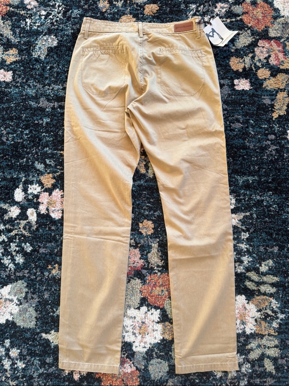 Grown & Sewn Barton Cotton Twill Chinos Ghurka Khaki 32